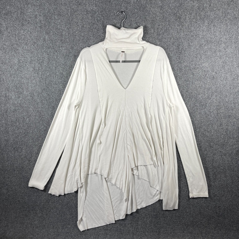 Free People Women's Uptown Turtleneck Top White Womens Size Large #2273